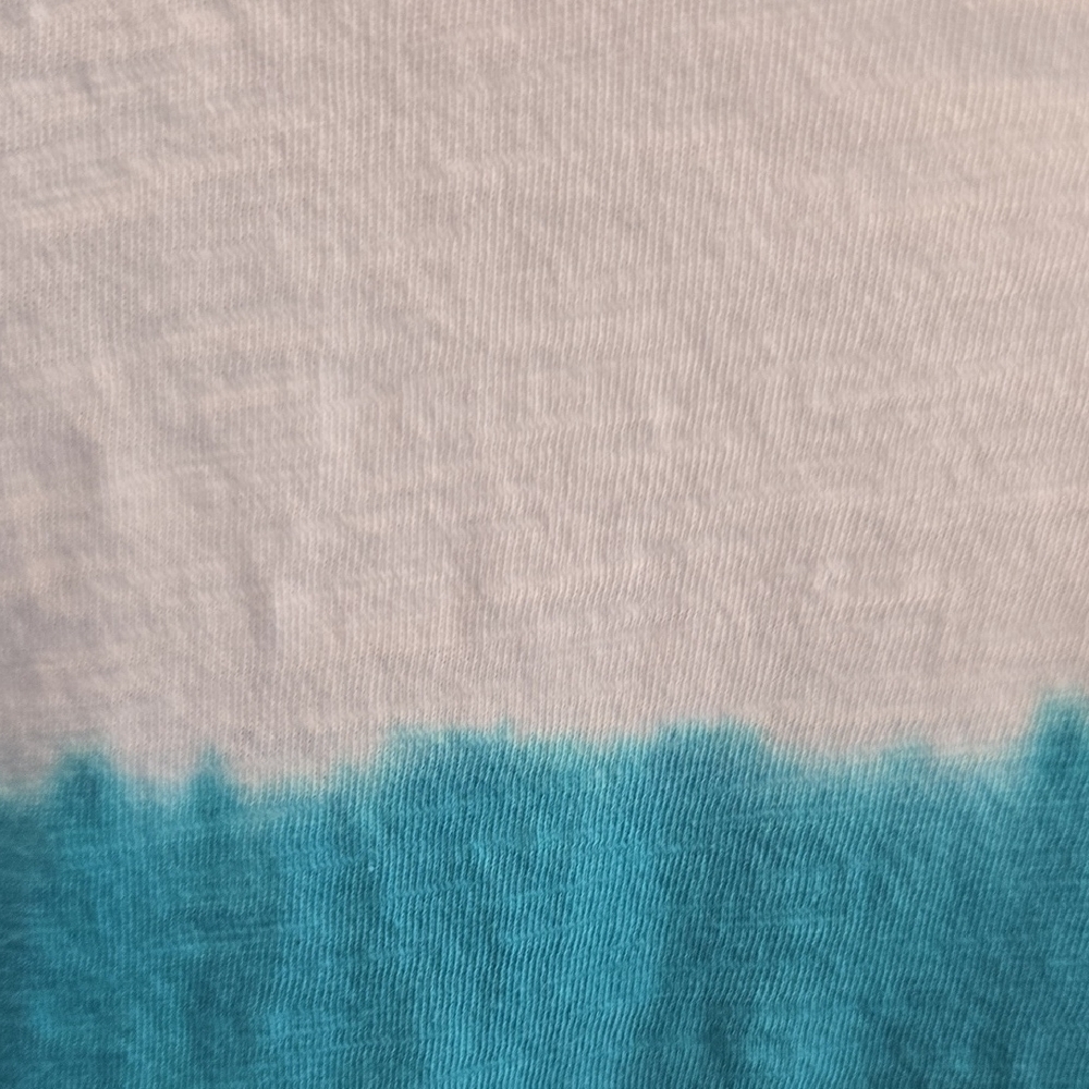 LOFT Teal and White Tie-Dye Short Sleeve Tee - Picture 4 of 8